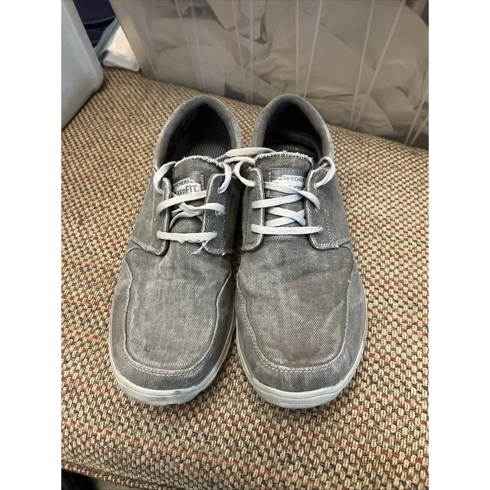 Skechers Mens 64108 Charcoal Canvas Lace Up Superior Oxford Size 12 Casual Shoes